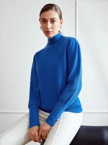 MOTF PREMIUM Jersey mezcla de lana de cuello alto - Azul - Ver 2