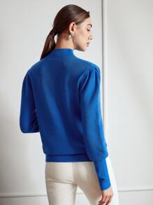 MOTF PREMIUM Jersey mezcla de lana de cuello alto - Azul - Ver 7