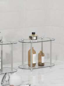 2 Lớp Acrylic Có Giá Để Đồ Phòng Tắm Tổ Chức Trang Điểm Tổ Chức Khay Trang Trí Nước Hoa Giá Trưng Bày Lưu Trữ Kệ Sắp Xếp - Trong sáng - Xem 2