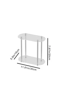 2 Lớp Acrylic Có Giá Để Đồ Phòng Tắm Tổ Chức Trang Điểm Tổ Chức Khay Trang Trí Nước Hoa Giá Trưng Bày Lưu Trữ Kệ Sắp Xếp - Trong sáng - Xem 3