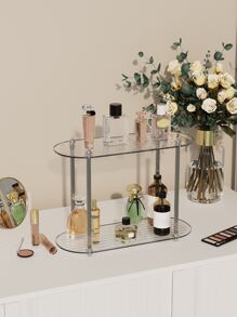 2 Lớp Acrylic Có Giá Để Đồ Phòng Tắm Tổ Chức Trang Điểm Tổ Chức Khay Trang Trí Nước Hoa Giá Trưng Bày Lưu Trữ Kệ Sắp Xếp - Trong sáng - Xem 4