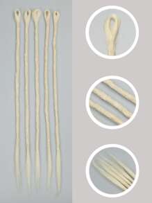 5pcs Medium Dreadlock Synthetic Hair Extension - Apricot - View 5