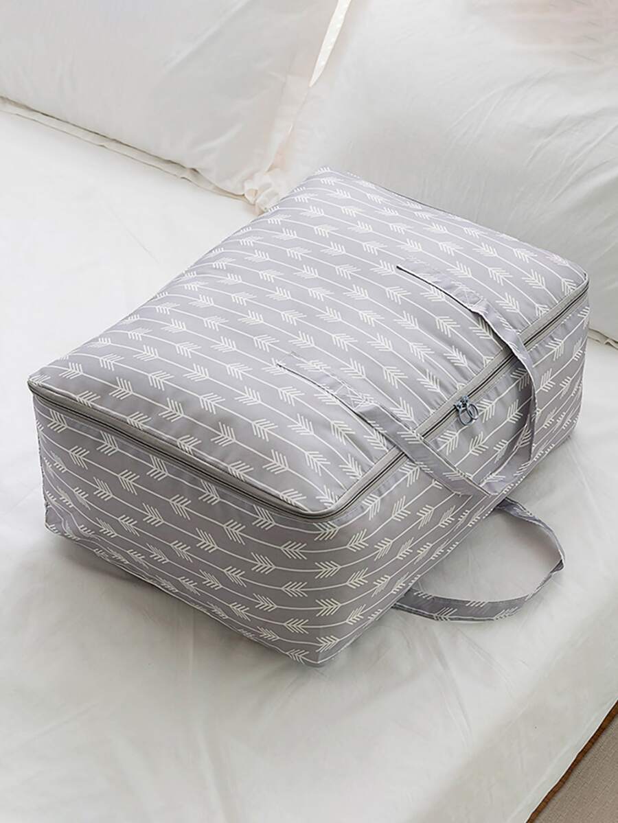 1pc Arrow Print Foldable Quilt Storage Bag - Blue - View 1