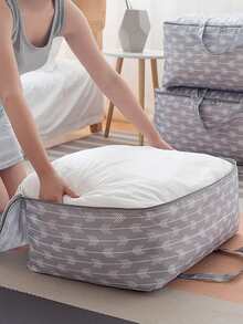 1pc Arrow Print Foldable Quilt Storage Bag - Blue - View 2