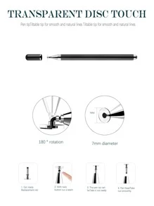 1入組觸控筆帶磁性筆帽子 - 黑色 - 查看 5