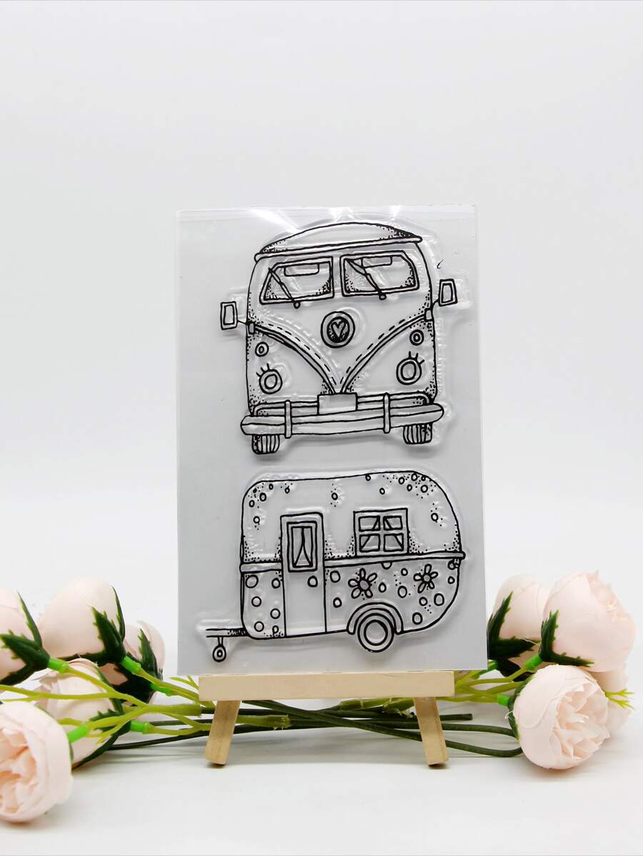 1入組車設計矽膠印章 - 無色 - 查看 1