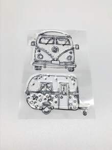 1入組車設計矽膠印章 - 無色 - 查看 2