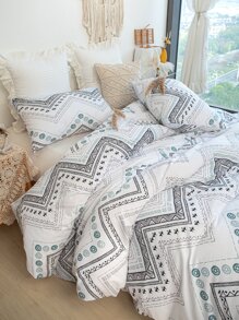 3入組/套鑽石形狀滌綸印花被套套裝 - 彩色 - 查看 1