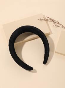 Solid Wide Headband - Black - View 1