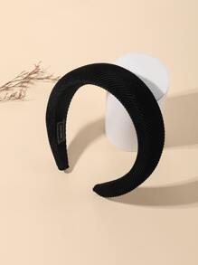 Solid Wide Headband - Black - View 2