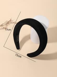 Solid Wide Headband - Black - View 3