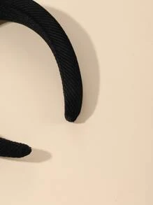 Solid Wide Headband - Black - View 4