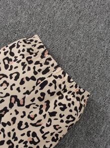 Toddler Girls Figure And Letter Graphic Pullover & Leopard Print Leggings