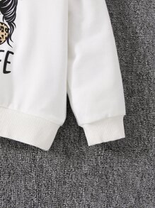 Toddler Girls Figure And Letter Graphic Pullover & Leopard Print Leggings