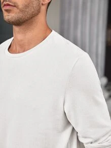 Manfinity Homme Men Solid Round Neck Tee - White - View 4