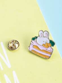 1 pieza Broche dulce aleación de zinc conejo & pastel diseño para niñas para decoración diaria - Multicolor - Ver 2