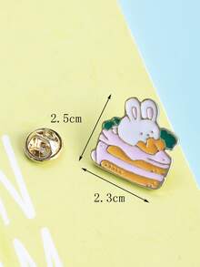 1 pieza Broche dulce aleación de zinc conejo & pastel diseño para niñas para decoración diaria - Multicolor - Ver 4