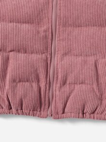 SHEIN Baby Girl Zip Up Padded Coat For Winter - Dusty Pink - View 4