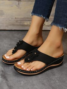 Damskie sandały na koturnie Z Ćwiekami Prosty Modny