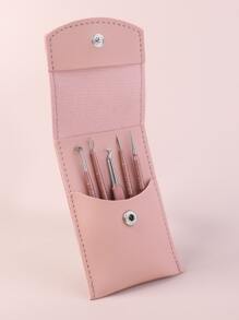 Herramienta extracción espinillas dos cabezas, extractor comedones espinillas 5 piezas, kit eliminación imperfecciones de puntos blancos de acné, acero inoxidable primera calidad, sin riesgos para piel de cara, con bolsa almacenamiento portátil - Oro rosa - Ver 7