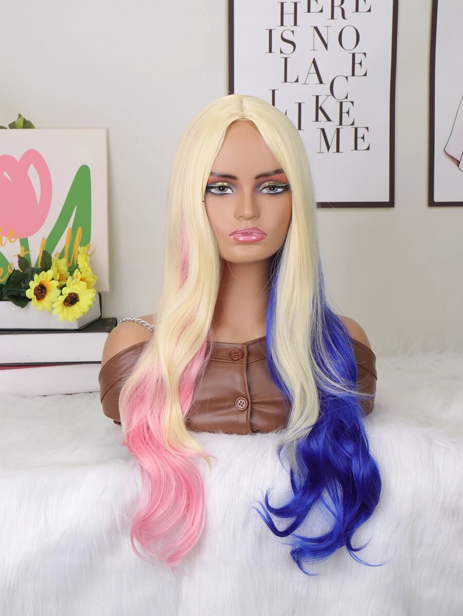 長款卷人造假髮 - 彩色 - 查看 1