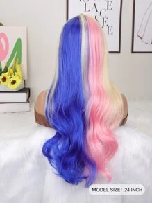 長款卷人造假髮 - 彩色 - 查看 2