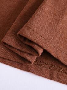 INAWLY Cartoon Graphic Tee Graphic Tees Women Tops - Rust Brown - View 4