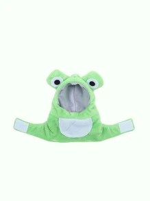 1pc Cartoon Frog Design Pet Costume, Cosplay Outfit Warm Funny Frog Shaped Birds Clothes Halloween Halloween Costumes - Mint Green - View 4