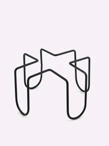 Iron Multifunction Coaster Storage Rack - Black - View 3