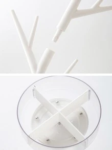 1pc Rotatable Jewelry Storage Rack - White - View 5