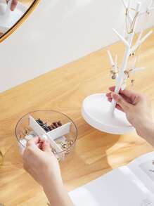 1pc Rotatable Jewelry Storage Rack - White - View 6