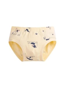 Chicos 4 piezas Calzoncillos tiburón & con estampado de árbol de coco - Multicolor - Ver 4