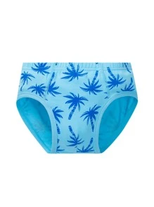 Chicos 4 piezas Calzoncillos tiburón & con estampado de árbol de coco - Multicolor - Ver 6