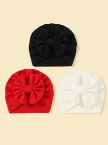 3入組嬰兒蝴蝶結裝飾帽 - 彩色 - 查看 3