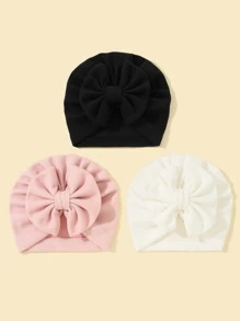 3pcs Baby Bow Decor Hat - Multicolor - View 3