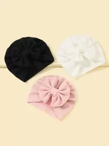 3pcs Baby Bow Decor Hat - Multicolor - View 2