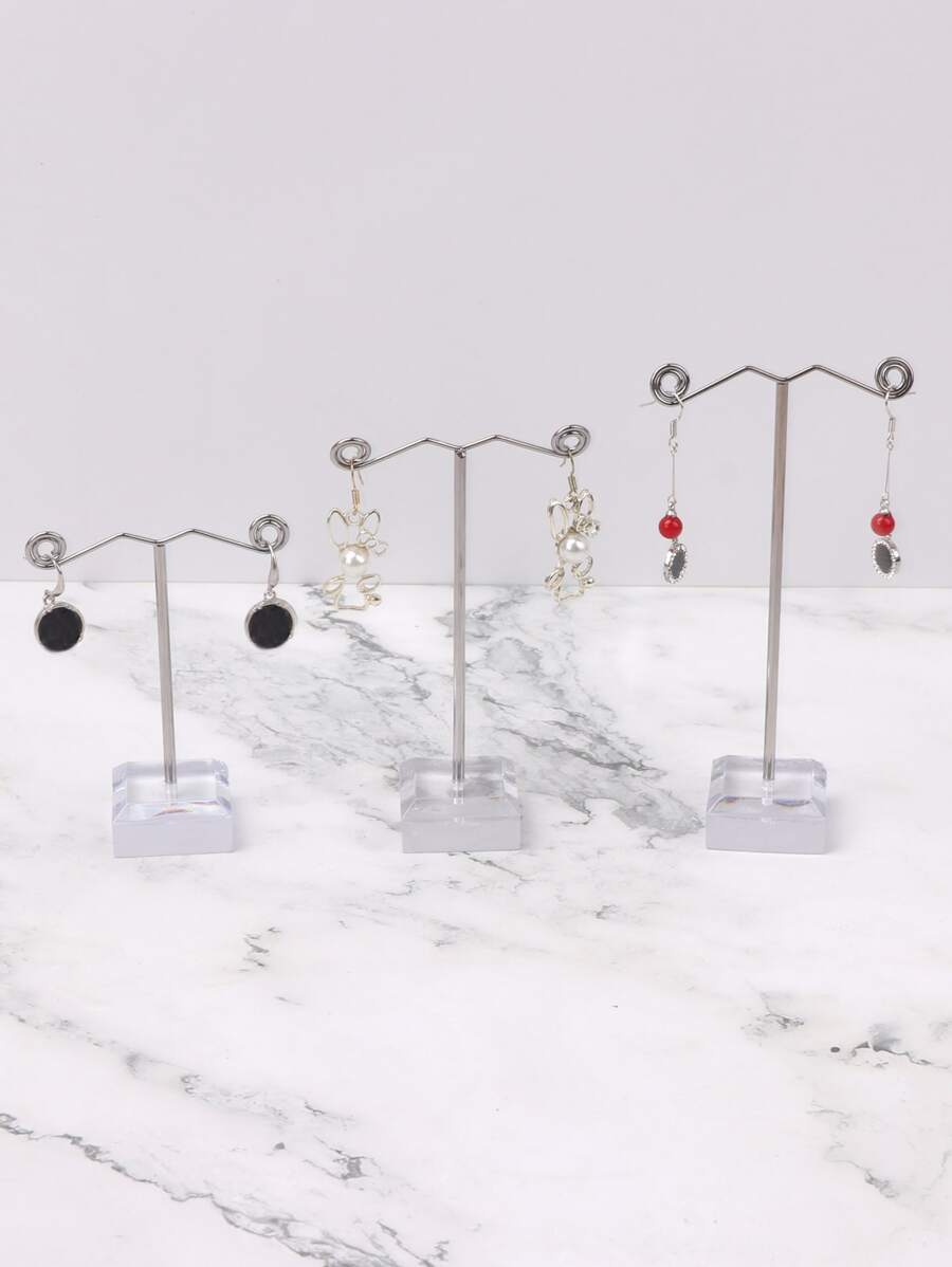 1 Set/5 set de soporte para pendientes de tres piezas al revés