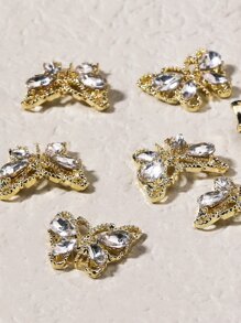 10 chiếc 3D Rhinestone Butterfly Design Nail Art Decoration DIY Nail Charms Nail Gems Nail Supplies Nails - Vàng - Xem 5