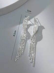 Rhinestone Tassel Drop Earrings