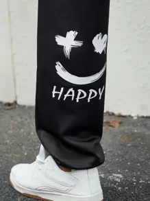 Manfinity Men Cartoon & Letter Graphic Joggers - Black - View 6