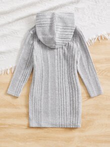 SHEIN Leap Crew 少女用肋織連帽連衣裙