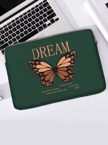 1pc Butterfly & Slogan Graphic Laptop Bag - Multicolor - View 1