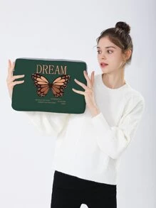 1pc Butterfly & Slogan Graphic Laptop Bag - Multicolor - View 2