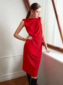 MOTF PREMIUM 垂墜緊身連衣裙 - 紅色 - 查看 10