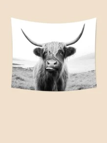 Arazzo con motivo bovino, bandiera per camera da letto, decorazione per camera, arazzo, decorazione per parete, opera d'arte per pareti, articoli per camera, bandiere per camera, decorazione domestica, arazzo da parete