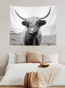 Arazzo con motivo bovino, bandiera per camera da letto, decorazione per camera, arazzo, decorazione per parete, opera d'arte per pareti, articoli per camera, bandiere per camera, decorazione domestica, arazzo da parete