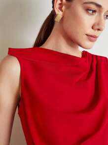 MOTF PREMIUM 垂墜緊身連衣裙 - 紅色 - 查看 3