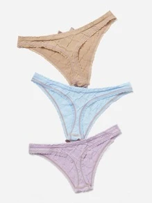 3入組蝴蝶結裝飾內褲套裝 - 彩色 - 查看 2