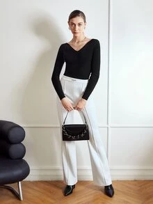 MOTF PREMIUM CASHMERE-MIX SLINKY SWEATER - Black - View 7