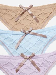 3入組蝴蝶結裝飾內褲套裝 - 彩色 - 查看 5